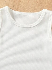 Conjunto de camiseta de tirantes y falda plisada de unicolor para niña - Multicolor - Ver 4