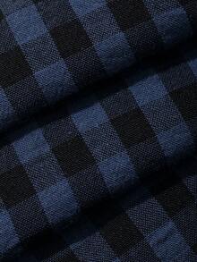 Dazy Kids Bộ đồ ngủ 2 món cho bé trai, gồm áo thun cổ tròn tay ngắn và quần dài kẻ caro tương phản. - Xám - Xem 8