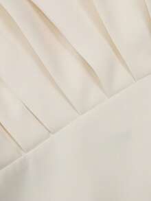 Franclia Women's Elegant One Shoulder Pleated Hem Blouse, Summer - Apricot - View 4