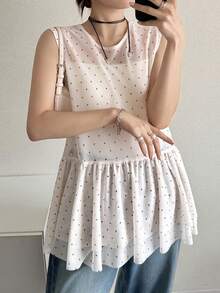 FRIFUL Women's V-Neck Textured Loose Fit Sleeveless Vest Jacket Summer - Beige - View 2