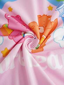 SHEIN X Care Bears 女士卡通印花圆领短袖上衣和短裤睡衣套装 - 粉色 - 查看 8