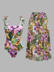 Swim Oasis 2026春夏波西米亚风印花高级套装，女士度假休闲沙滩装 - 彩色 - 查看 6