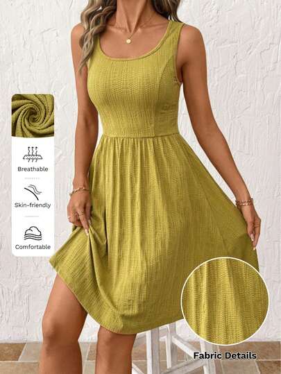 SHEIN Clasi Vestido elegante que realza la cintura, cómodo para primavera/verano