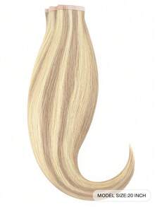 20PCS Straight Tape In Human Hair Extensions 100% Real Remy Human Hair 14-24inches Natural High Quality 50G/Pack For Salon Silky Seamless Invisible PU Tape In Hair Extensions - S16/613 - View 2