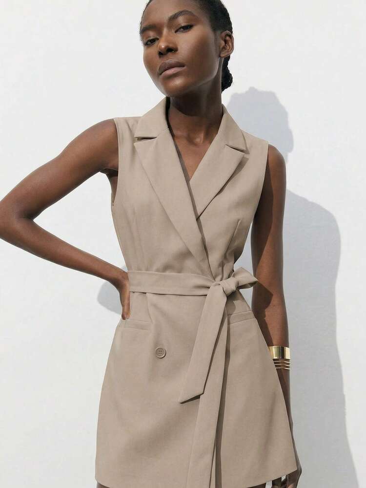 SHEIN Maija Women's Spring And Summer New Belt Urban Modern Daily Casual One-Piece Short Dress Suitable For Outing Festival Party Date Outfit Party Wedding Music Festival Old Money 90s Women's Clothing Bohemian