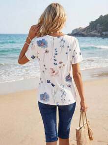 Sylviya 2pcs Casual Floral Pattern Women Holiday Set For Summer - Multicolor - View 4