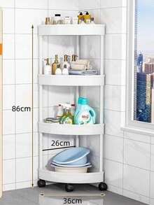 Corner Bathroom, Triangular Corner Rack, Floor-Standing Toilet, Washroom, Bathroom, Storage Rack, Gap, Multi-Layer Kitchen Storage Rack, Bathroom Accessories, Room Decor - Multicolor - View 16