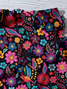 EMERY ROSE Plus Size Women Summer Casual Floral Print Retro Style Button Down Shirt Autumn And Winter Chic Blouses For Women Fall - Multicolor - View 4