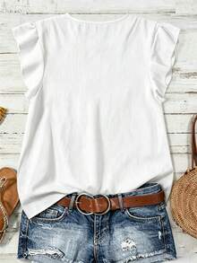 SHEIN LUNE Women's Casual Minimalist 100% Cotton Shirt, Suitable For Summer Wear - White - View 2
