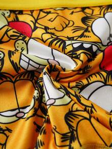 GARFIELD | SHEIN 1pc Women Comfy Cute Cartoon Print Yellow Boxer Briefs,Suitable For Everyday Wear, - Yellow - View 5