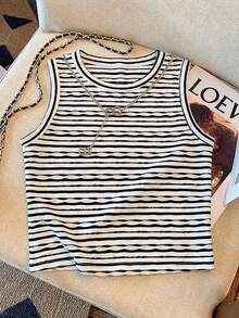 Lymera Women's Striped Crew Neck Casual Versatile Daily Wear Top - Multicolor - View 4
