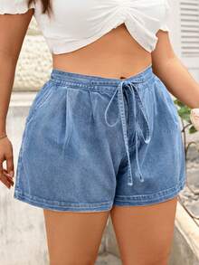Breezaya Shorts vaqueros vintage lavados para mujer de talla grande, primavera/verano - Lavado ligero - Ver 6