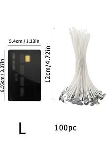 100pcs Candle Wicks For Making Candles, Waxed Wicks For Candle Making DIY,Smokeless Candle Wicks - White - View 3