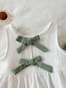 SHEIN 2pcs/Set Baby Girl Summer Casual Cute Sweet Bow Decor Camisole&Elastic Waist Pants Set Clothes Outfits For Girls Spring Toddler - Multicolor - View 7