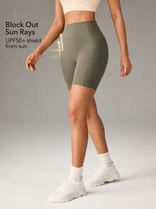 OutZeal Quần legging thể thao nữ mùa hè, mặc hàng ngày, co giãn mềm mại, ôm bụng. - Xanh lá cây Mù sương - Xem 3