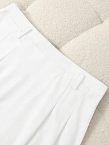 Plus Size Women High-Waisted A-Line Skirt, Elegant For Commuting - White - View 5