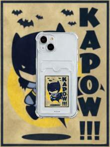 BATMAN X SHEIN 蝙蝠侠 KAPOW!! 透明卡槽手机壳，适用于 iPhone 15/14/13 - 防震又可爱 - 彩色 - 查看 1