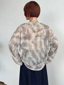 FRIFUL Women's Casual Versatile Round Neck Long Sleeve Top For Daily Wear - Khaki - View 2