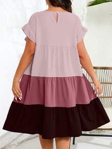 SHEIN Clasi 大码撞色拼接休闲度假连衣裙 - 彩色 - 查看 2