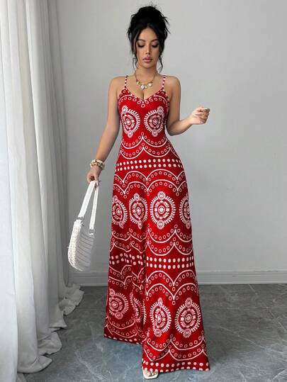 knee length dresses for ladies SHEIN Solid Ruched Halter Neck Backless Dress