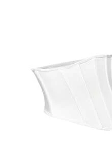 EasyFave 1pc Black Corset Waist Belt, Suitable For Daily Wear - Black and White - View 3