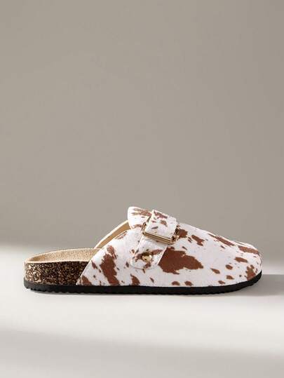 Solecia CUCCOO Women Casual Versatile Plush Round Toe Fluffy Flat Slippers For Christmas