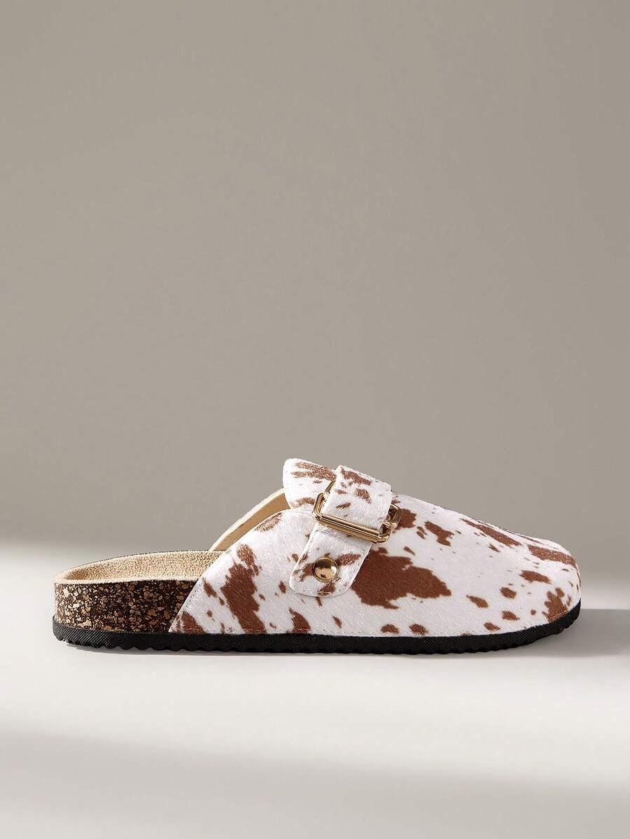 Solecia CUCCOO Women Casual Versatile Plush Round Toe Fluffy Flat Slippers For Christmas - Camel - View 1