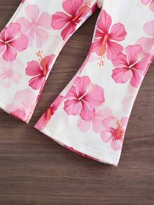 Emery Rose Kids Emery Rose Kids 女婴两件套，时尚甜心情人节爱心针织吊带上衣和喇叭裤 - 彩色 - 查看 6