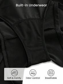 GLOWMODE VitalSwift 快乾塑形高腰束腹臀部塑形超高褲，內置口袋除臭日常休閒運動健身夏季訓練短褲 - 黑色 - 查看 3