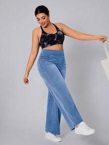 Flexra Plus Size Women Soft Medium Wash Elastic Jeans - Medium Wash - View 5