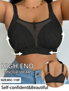 DesireSculpt Sujetador inalámbrico de talla grande - Negro - Ver 4
