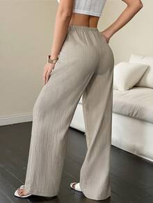 Flirla Tall 女式纹理面料长裤（腰带款） - 卡其色 - 查看 2