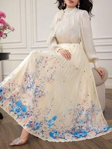 Modelyn Gonna elegante plissettata con stampa floreale, stile vacanziero per donna - Multicolore - Visualizzare 4