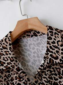 SHEIN LUNE 大码女式休闲长袖翻领纽扣衬衫 - 彩色 - 查看 3