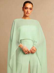 Silquee Chal de gasa de unicolor y mono elegante para mujer - verde menta - Ver 4
