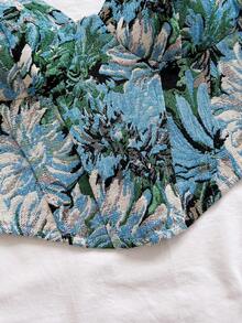 SHEIN WYWH Áo camisole nữ kiểu dáng thời trang, dây dày, thắt nơ phía trước, chất liệu jacquard. - màu xanh lá - Xem 5