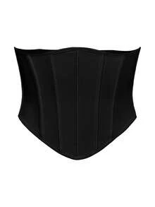 EasyFave 1pc Black Corset Waist Belt, Suitable For Daily Wear - Black and White - View 12