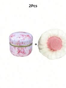 1 Set Includes 1 Large Powder Puff, 1 Powder Box, And 1 Loose Powder Container, Powder Puff And Powder Box Suitable For Bathing And Travel, Perfect Gift For Christmas, Holidays, Halloween, Valentine's Day, Eid - Multicolor - View 13