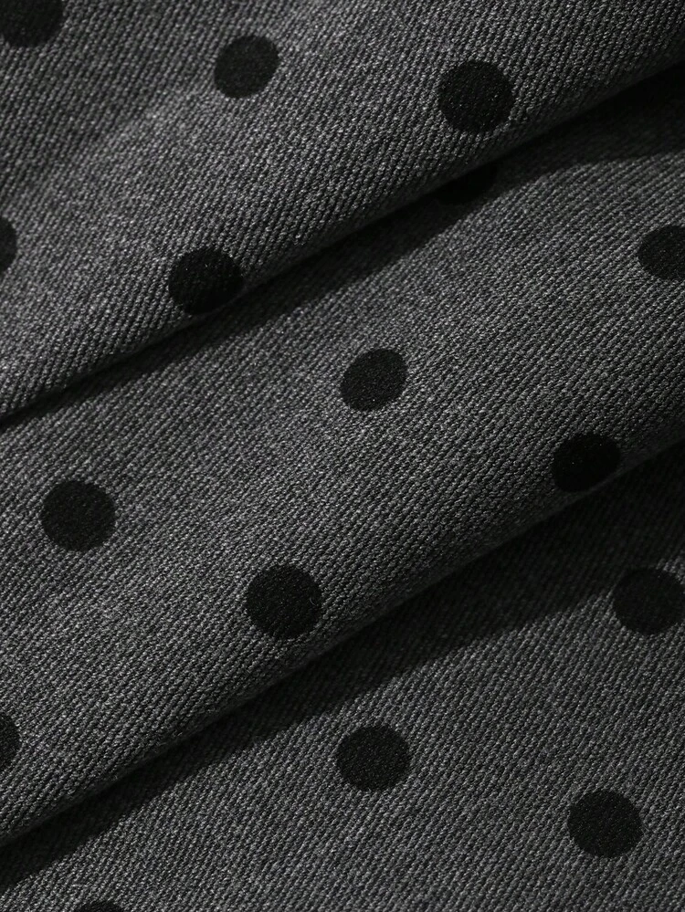 Spring & Summer Polka Dot Print Grey Sexy Music Festival Casual Office Wear Valentine's Day Wedding Party Fitted Elegant Commute Bodycon Skirt For Women
