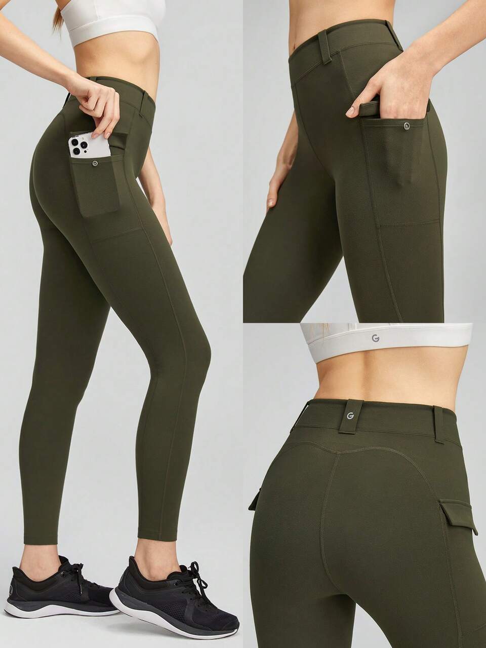 26" FeatherFit™ Cargo Pocket Belted Leggings Low Impact Daily Casual Summer
