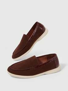 Sleekvia Giày bệt màu xanh dương, giày lười da lộn bốn mùa mới, giày thường ngày, giày lười nữ. - Màu cà ri - Xem 6