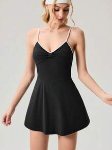 OutZeal Women Active Dress Daily Casual Quick Dry Bra-In With Easy-Access Hidden Opening Design - Black - View 10