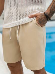 VENTUSAIL Bộ đồ nam đi nghỉ mát, kiểu dáng khoét lỗ, gồm áo vest và quần short có túi eo, dây rút tiện dụng. - Nhiều màu - Xem 4