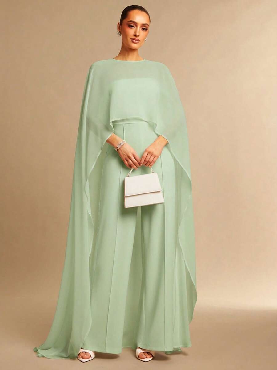 Silquee Chal de gasa de unicolor y mono elegante para mujer - verde menta - Ver 1