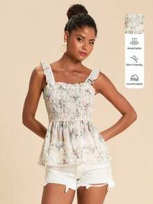 Travachic Vacation Casual Floral Print Embroidered Camisole - Multicolor - View 6