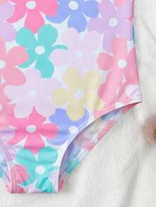 Emery Rose Kids Emery Rose Kids Đồ bơi liền thân kẻ sọc, nơ và hoa cho bé gái - Hồng - Xem 4