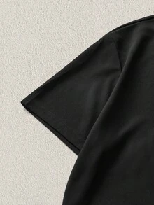 Mercer Haus Kemeja Lengan Pendek Polos Kasual Pria, Serbaguna untuk Beraktivitas Sehari-hari, Liburan Musim Semi, dan Pantai - Hitam - View 8