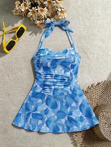 Swim Lushoire 1pc Women Sexy One-Piece Swimsuit With Random Printed Design, Beach Wear For Summer Beach Vacation - Multicolor - View 7