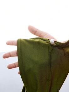 LYSMO 两件套绿色珠光比基尼套装，交叉露背性感时尚泳衣 - 綠色 - 查看 6