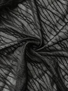Sunspun Modisches Mesh-Minikleid mit V-Ausschnitt - Schwarz - Übersicht 7